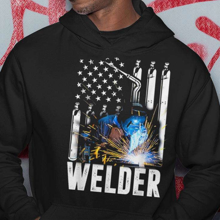 American Flag Welder Funny Patriotic Fathers Day Gift Hoodie Funny Gifts