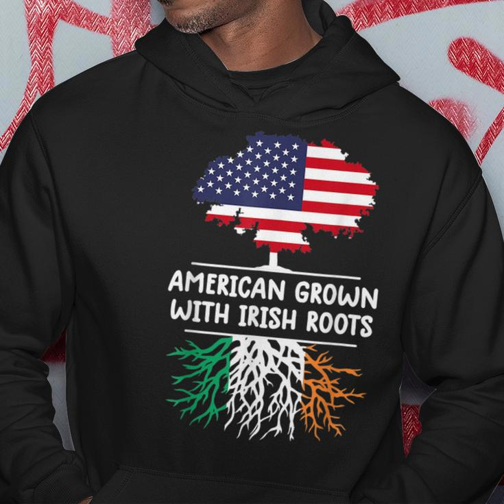 American Grown Irish Roots Flag Ireland St Patricks Day Hoodie Funny Gifts