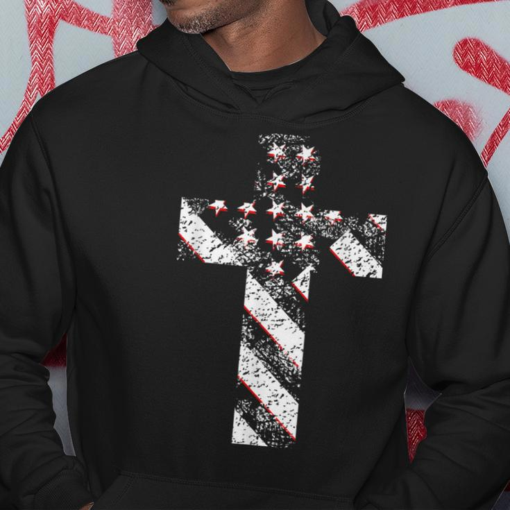 American Usa Flag Freedom Cross Military Style Army Mens Hoodie Unique Gifts