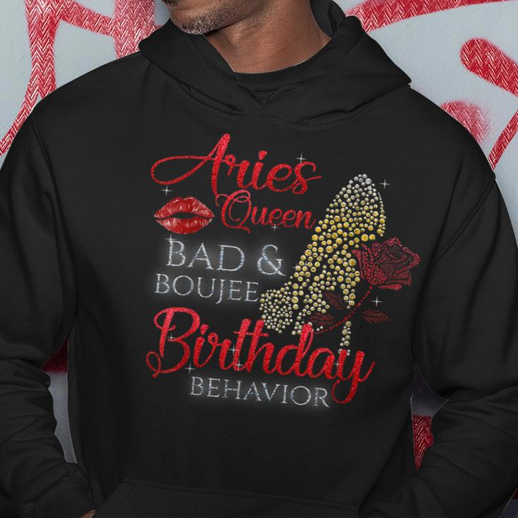 Aries Queen Bad & Boujee Birthday Behavior High Heel Tshirt Hoodie Unique Gifts