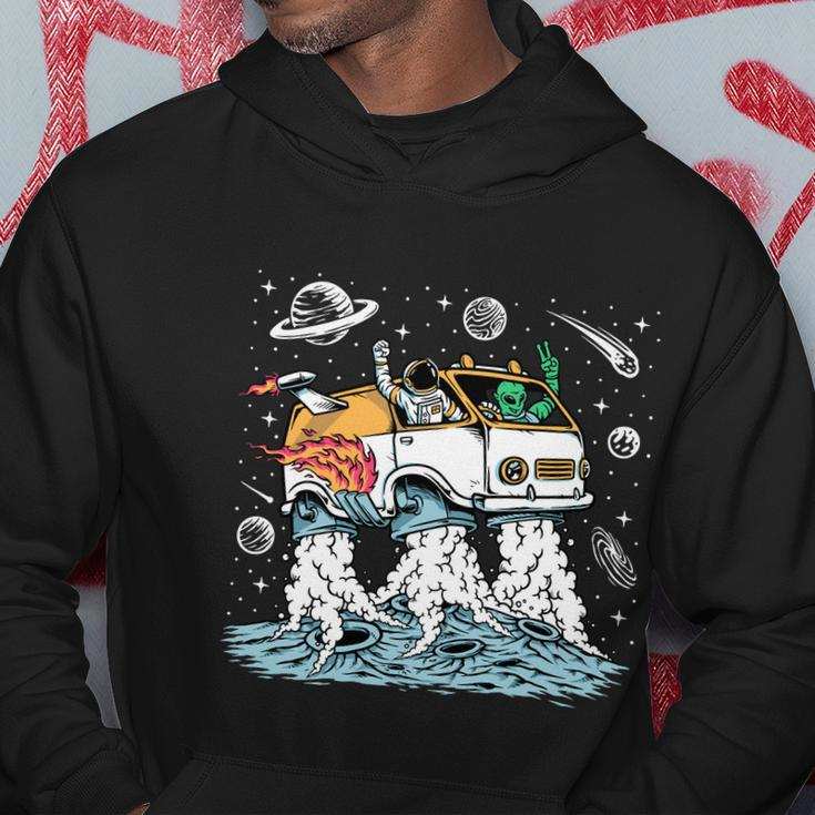 Astronaut And Alien Drive Space Car Hoodie Unique Gifts