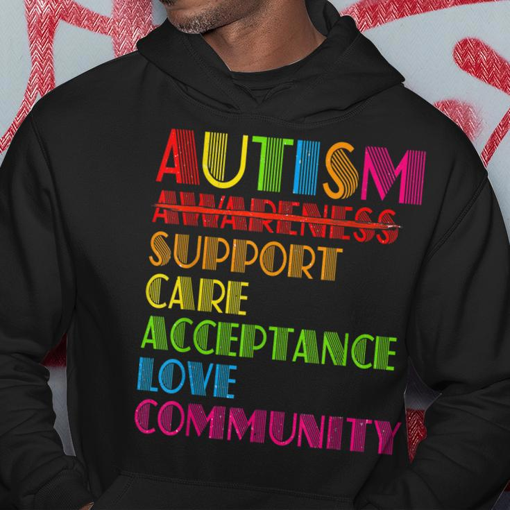 Autism Awareness Support Care Acceptance Ally Dad Mom Kids Hoodie Unique Gifts