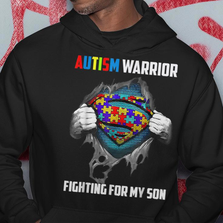 Autism Warrior Fighting For My Son Autism Mom Dad Parents Hoodie Unique Gifts