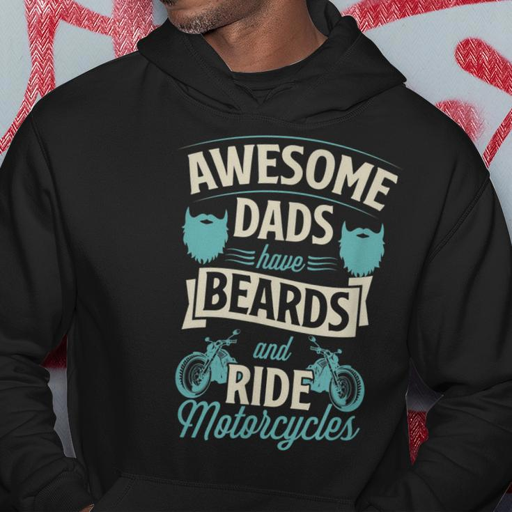 Awesome Dads Have Beards And Ride Motorcycles Best Biker Dad Gift For Mens Hoodie Unique Gifts
