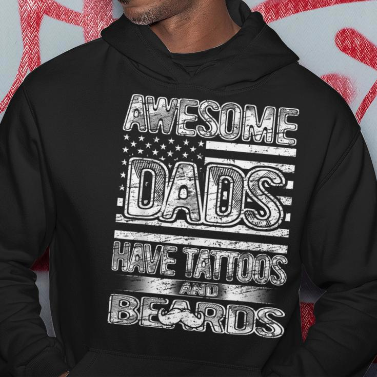 Awesome Dads Have Tattoos And Beards Fathers Day Vintage Hoodie Personalized Gifts