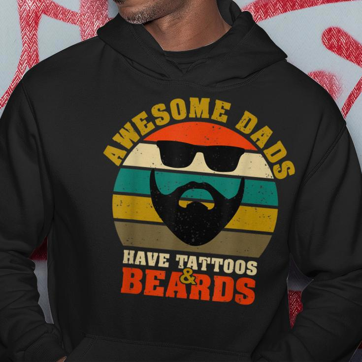 Awesome Dads Have Tattoos And Beards Vintage Fathers Day V4 Hoodie Funny Gifts