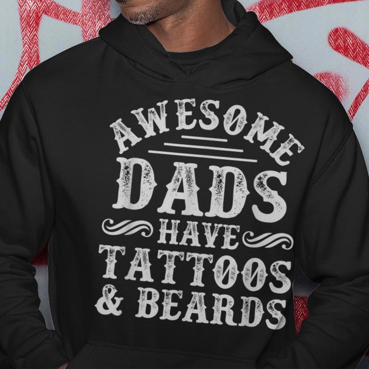 Awesome Dads Have Tattoos And Beards Vintage Fathers Day V4 Hoodie Funny Gifts