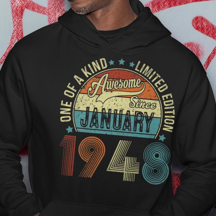 Awesome Since January 1948 Gifts 75 Year Old 75Th Birthday Hoodie Funny Gifts
