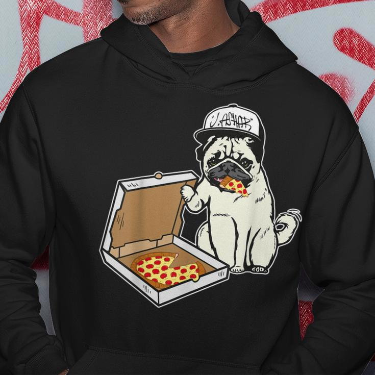 Babu The Pug Dog Eating Pizza Justin Ashar Snapback Hoodie Unique Gifts