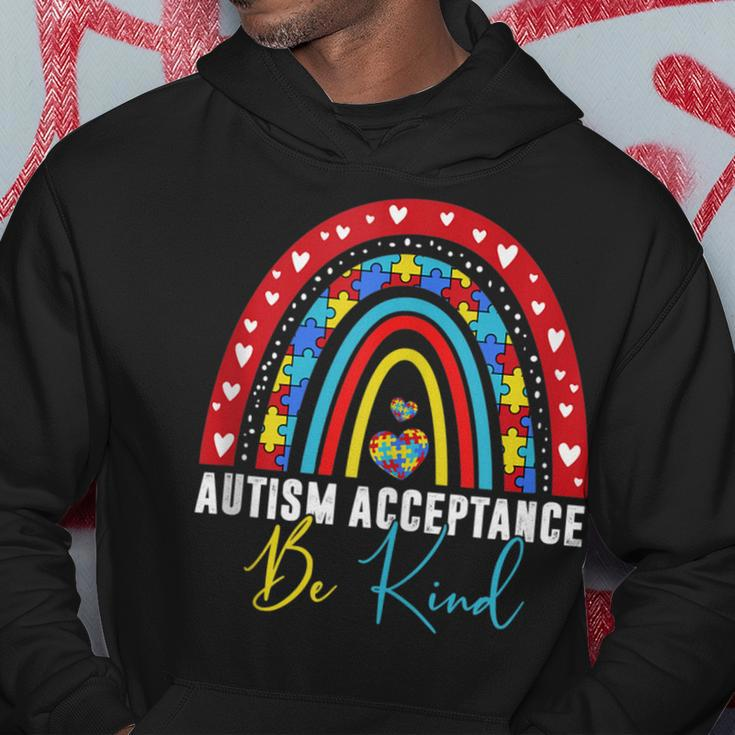 Be Kind Acceptance Rainbow Autism Awareness Month Men Women Hoodie Unique Gifts