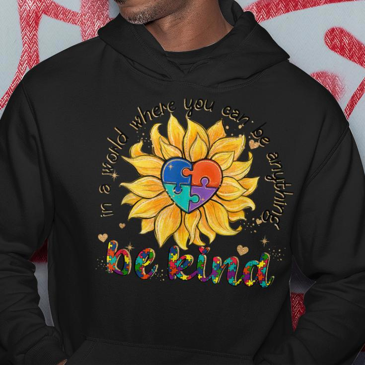 Be Kind Sunflower Autism Mom Dad Women Kids Autism Awareness Hoodie Unique Gifts