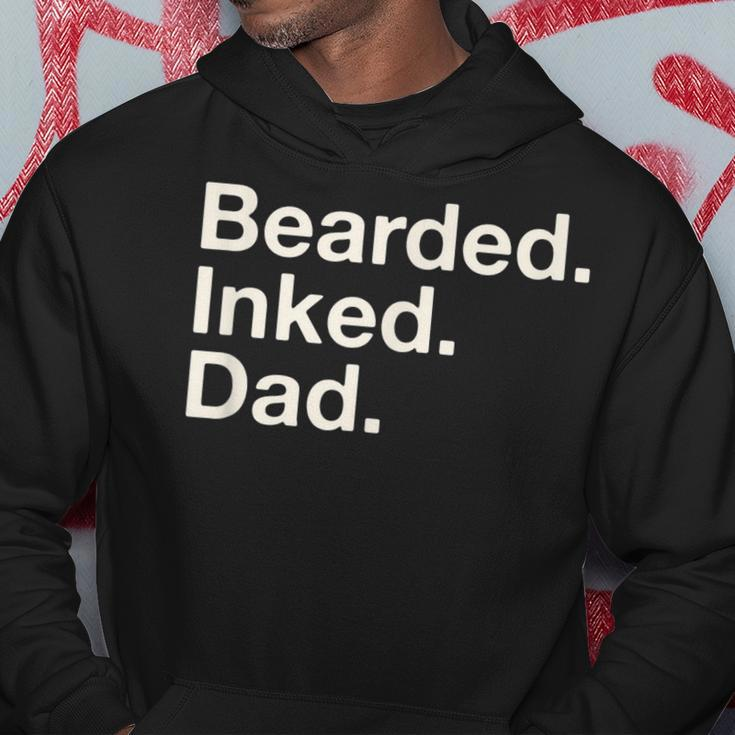 Bearded Inked Dad Fathers Day Tattoo Lover Love Tattooed Hoodie Funny Gifts