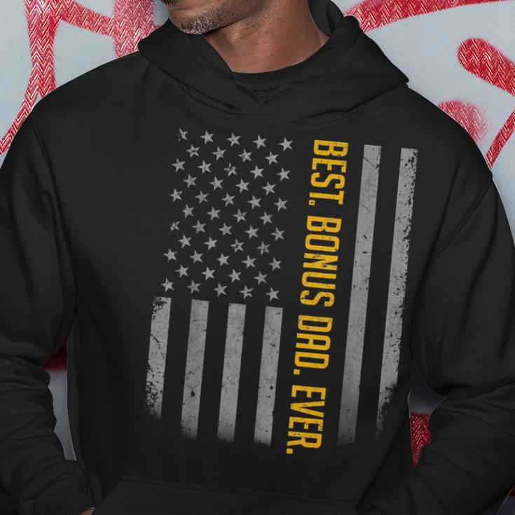 Best Bonus Dad Ever American Flag Gift For Fathers Day Hoodie Unique Gifts