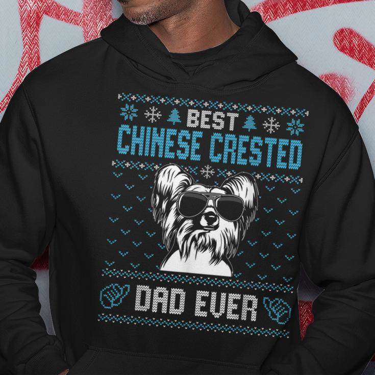 Best Chinese Crested Dad Ever Ugly Christmas For Dog Dad Hoodie Funny Gifts