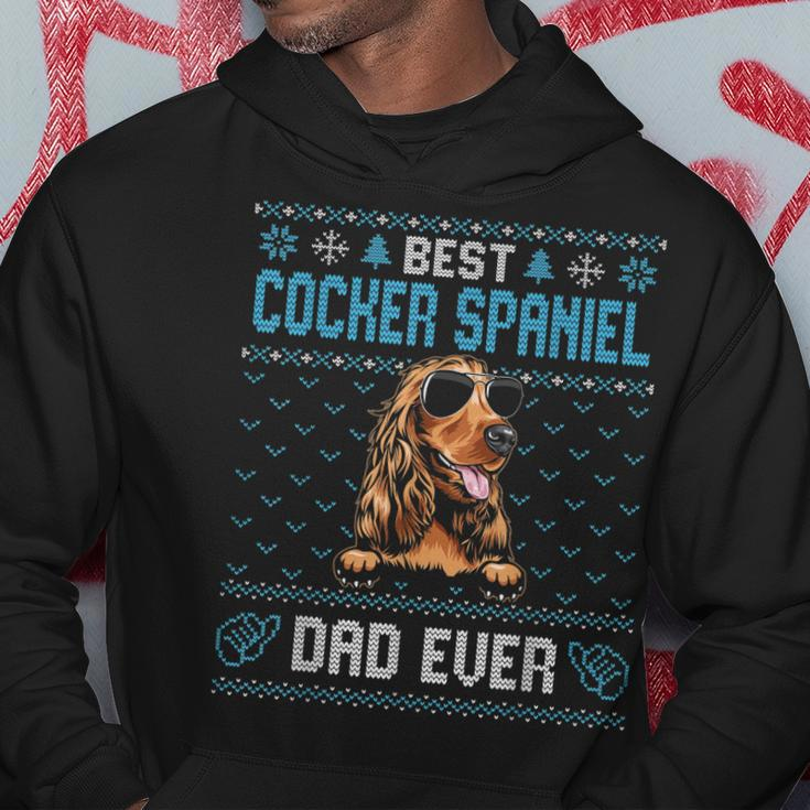 Best Cocker Spaniel Dad Ever Ugly Christmas For Dog Dad Hoodie Funny Gifts