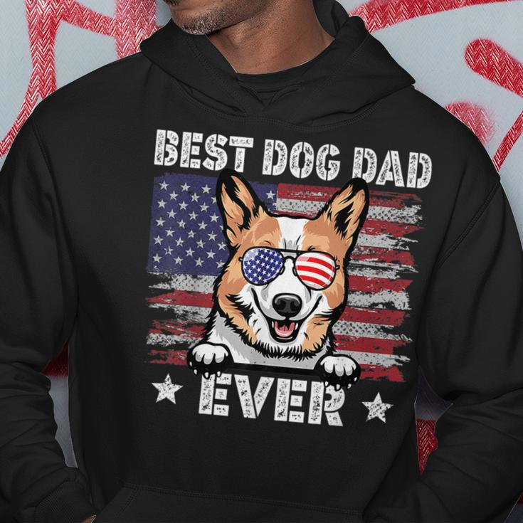 Best Corgi Dad Ever American Flag Fathers Day Hoodie Unique Gifts