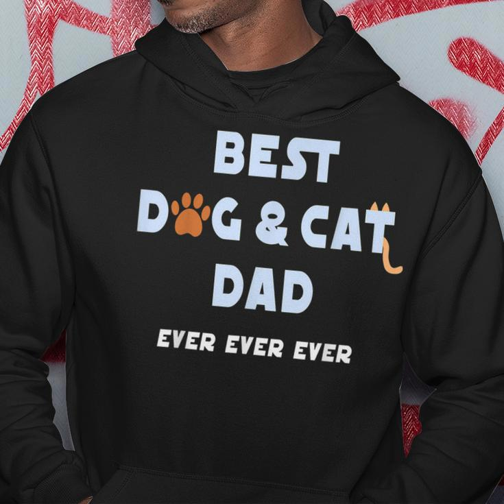 Best Dog And Cat Dad Ever Fur Dad Fathers Day Hoodie Funny Gifts