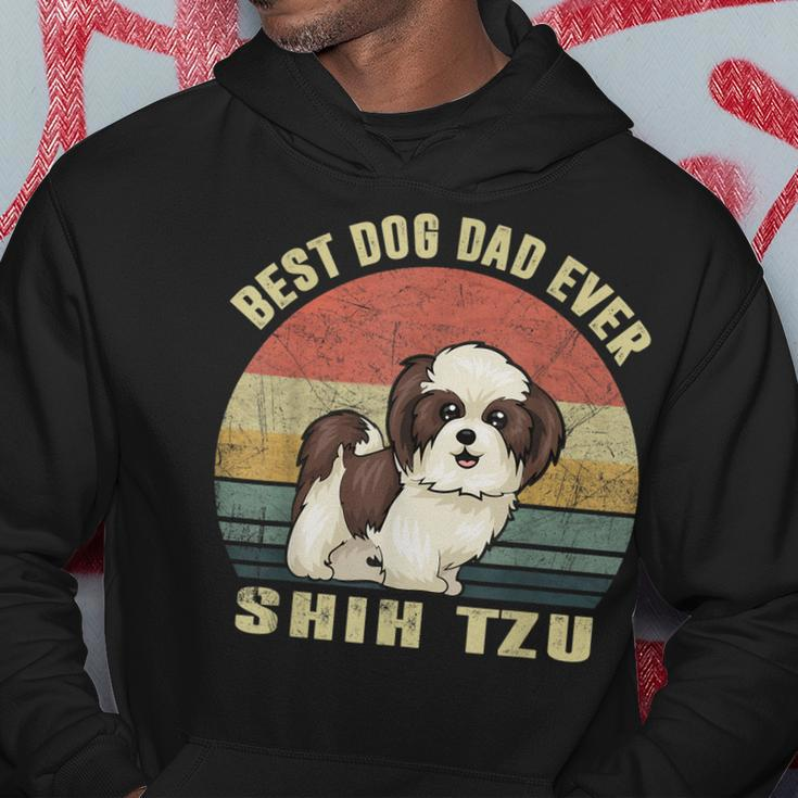 Best Dog Dad Ever Retro Vintage Shih Tzu Dog Lover Gift Gift For Mens Hoodie Unique Gifts
