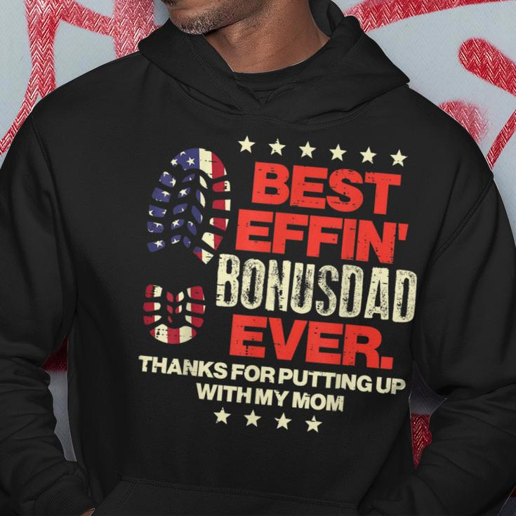 Best Effin Bonusdad Ever Us Flag Boot Step Dad Fathers Day Gift For Mens Hoodie Unique Gifts