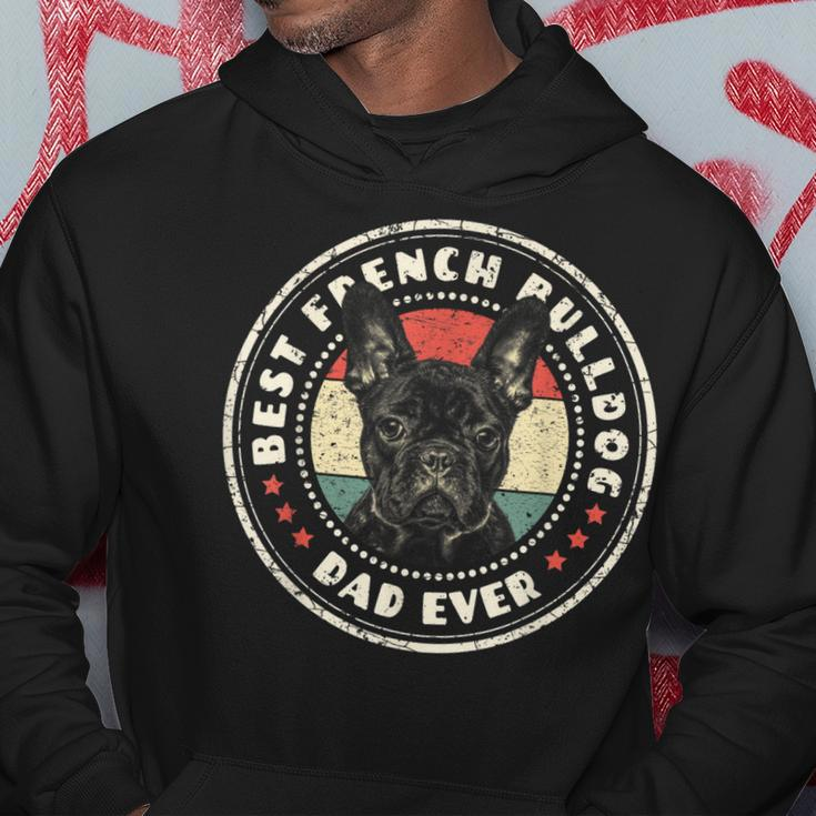 Best Frenchie Dad Ever Retro French Bulldog Lover Owner Dad Hoodie Funny Gifts