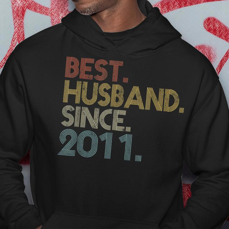 Best Husband Since 2011 Vintage Retro Wedding Anniversary Hoodie Funny Gifts