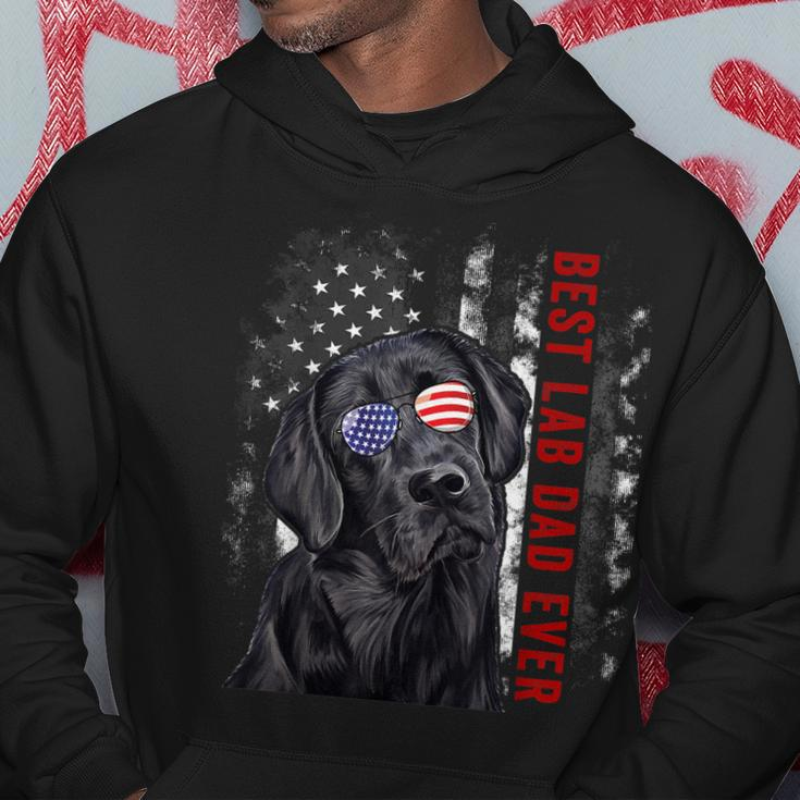 Best Lab Dad Ever Labrador Dog American Flag Fathers Day Hoodie Funny Gifts