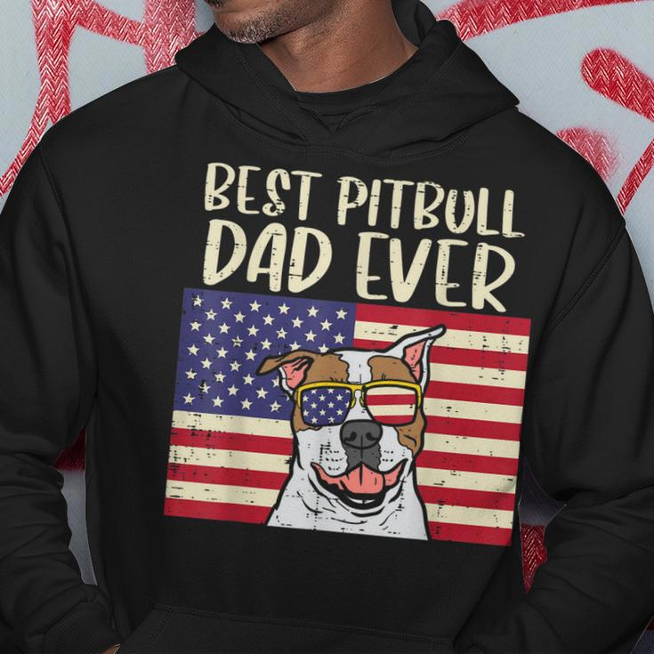 Best Pitbull Dad Ever Us Flag Pitties Dog Patriotic Men Gift Gift For Mens Hoodie Unique Gifts