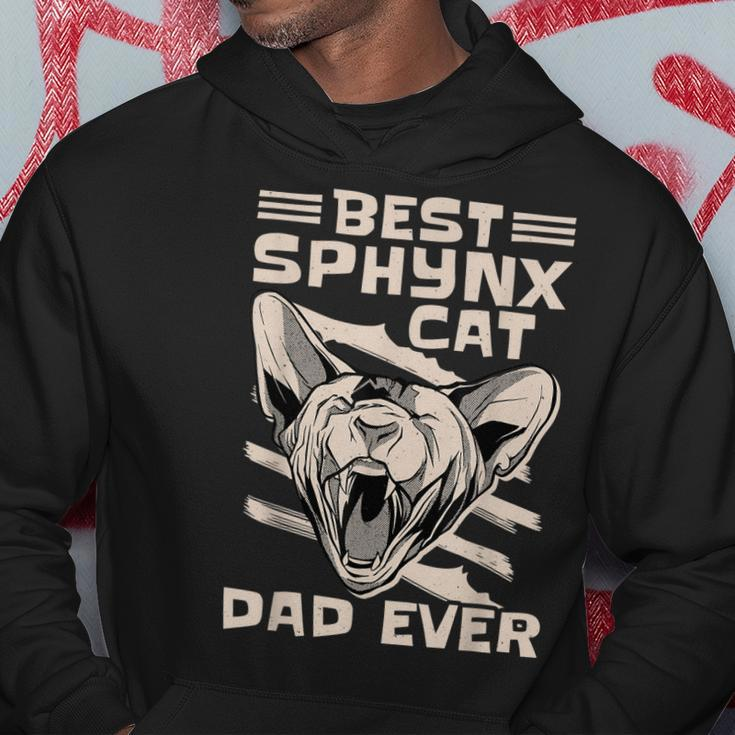 Best Sphynx Cat Dad Ever Apparel For Animal Lover Men Hoodie Graphic Print Hooded Sweatshirt Funny Gifts