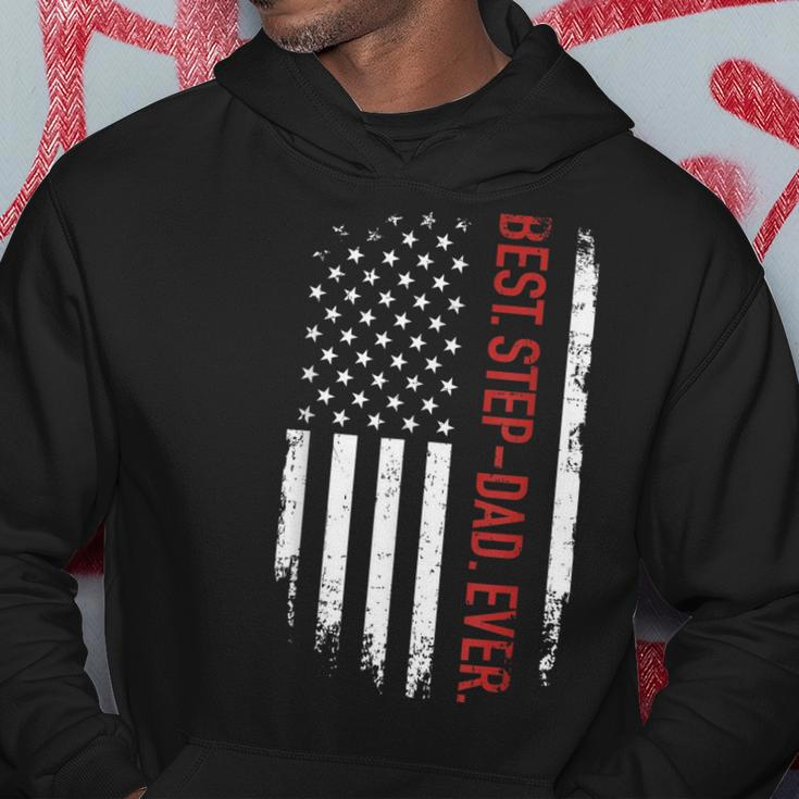 Best Stepdad Ever With Us American Flag For Fathers Day Gift For Mens Hoodie Funny Gifts