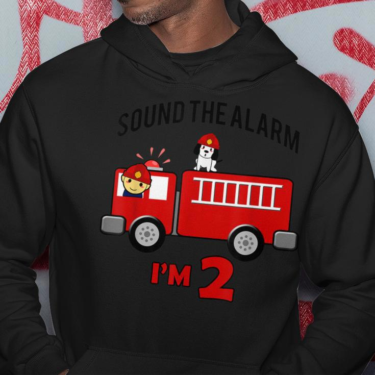 Birthday 2 Year Old Fire Fighter Truck | Firetruck Hoodie Funny Gifts