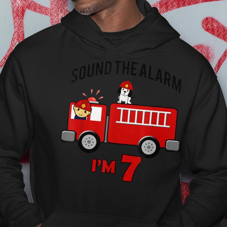 Birthday 7 Year Old Fire Fighter Truck | Firetruck Hoodie Funny Gifts