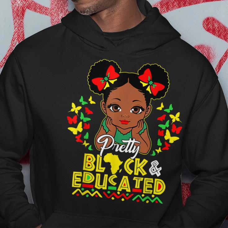Black History Month Pretty Black And Educated Queen Girls Hoodie Funny Gifts