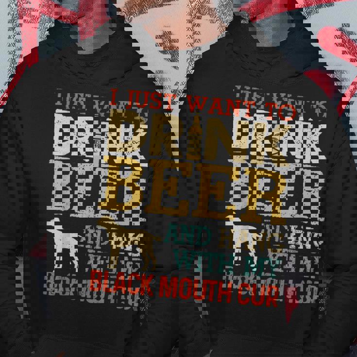 Black Mouth Cur Dad Drink Beer Hang With Dog Funny Vintage Hoodie Funny Gifts