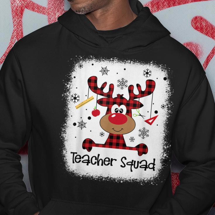 Bleached Teacher Squad Reindeer Funny Teacher Christmas Xmas V27 Men Hoodie Graphic Print Hooded Sweatshirt Personalized Gifts
