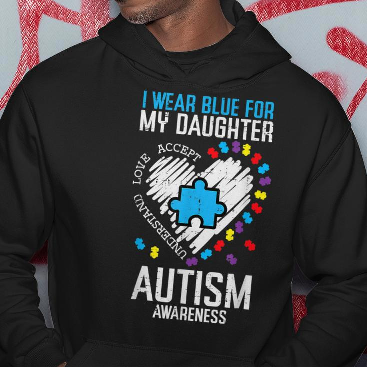 Blue For Daughter Autism Awareness Family Mom Dad Men Women Hoodie Unique Gifts