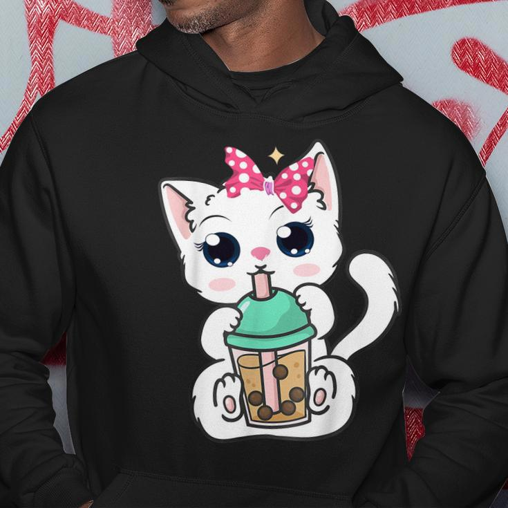 Boba Tea Cat Bubble Tea Cat Milk Tea Kawaii Anime Cat Hoodie Funny Gifts