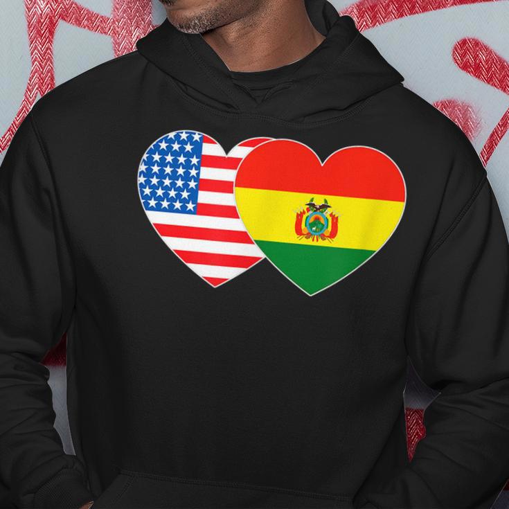 Bolivien USA Flagge Herz Hoodie für Bolivianisch-Amerikanische Patrioten Lustige Geschenke