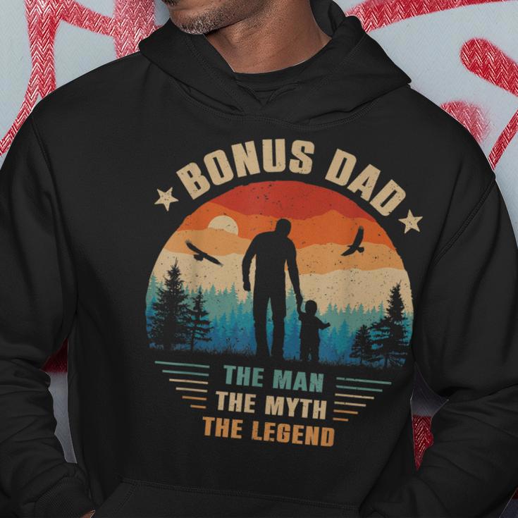 Bonus Dad The Man The Myth The Legend Men Sunset Stepdad Hoodie Funny Gifts