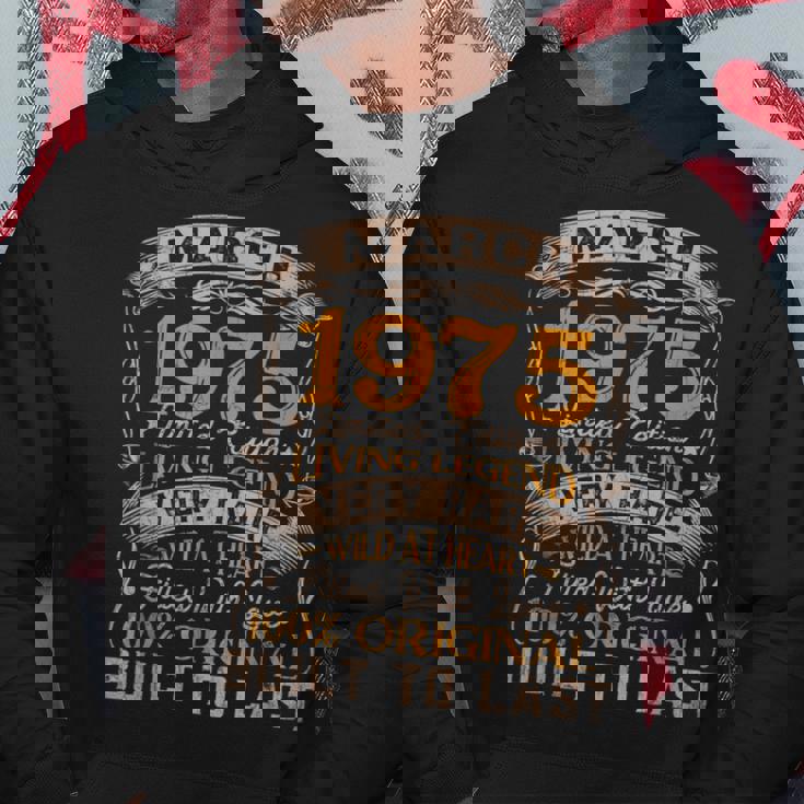 Born In March 1975 Vintage 47Th Birthday 47 Years Old Hoodie Unique Gifts