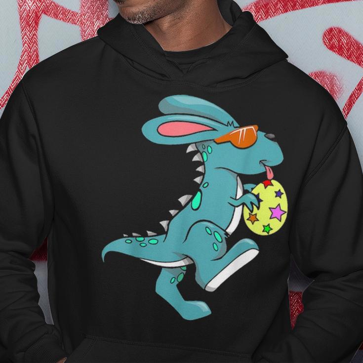 Bunnysaurus Easter T Rex Bunny Egg Hunting Rabbit Hoodie - Seseable