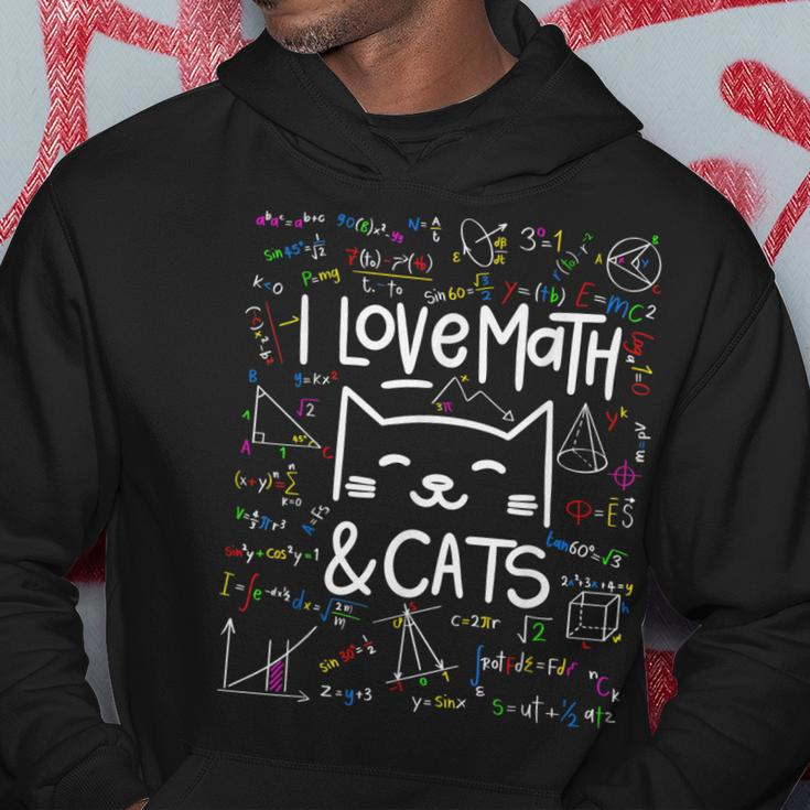 Cat Lover I Love Math And Cats Math Lover Hoodie Unique Gifts