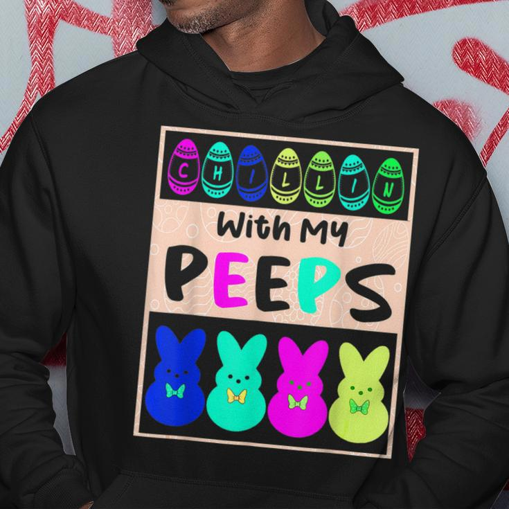 Chillin With My Peeps Cute Bunny Easter Hoodie Unique Gifts