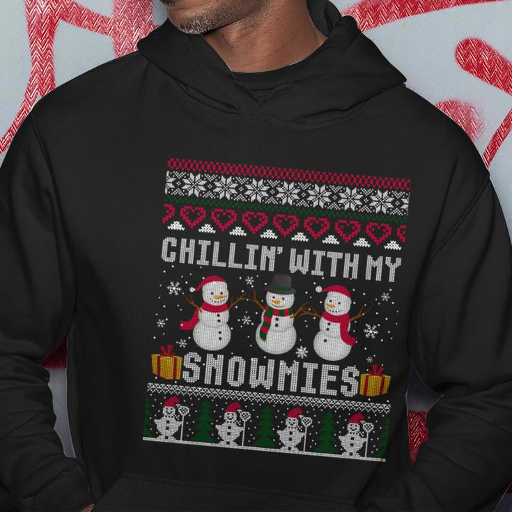 Chillin With My Snowmies Snow Ugly Christmas Sweater Gift Hoodie Unique Gifts