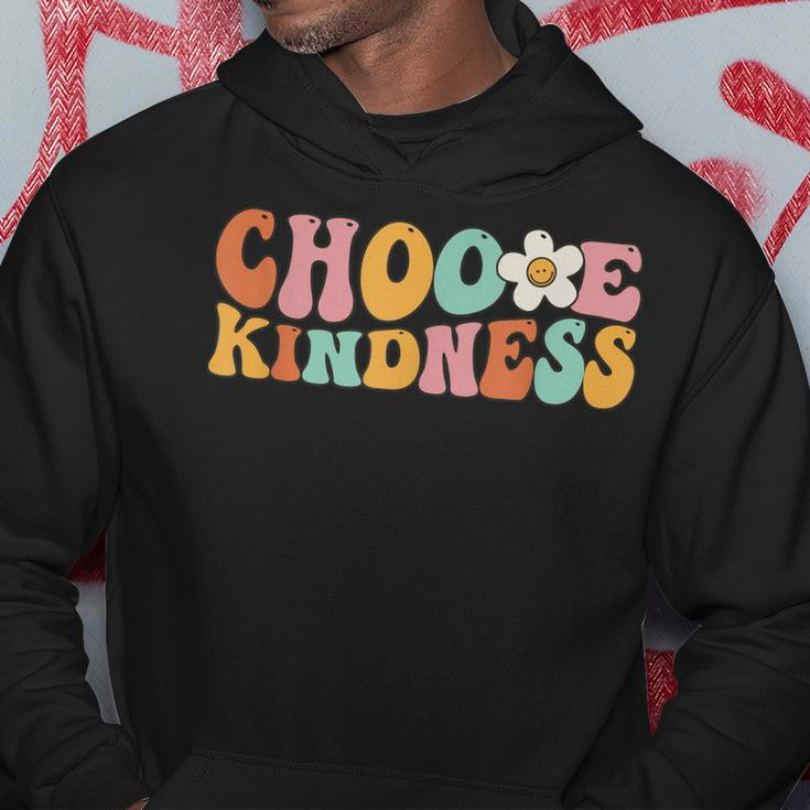 Choose Kindness Retro Groovy Be Kind Inspirational Teacher Hoodie Funny Gifts