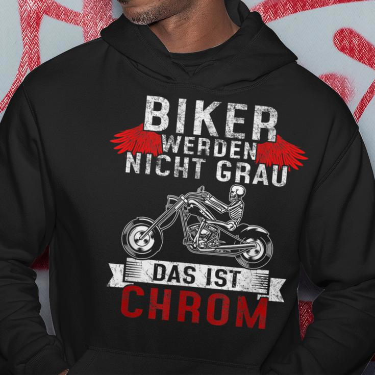 Chopper Motocross Biker Werden Nicht Grau Das Ist Chrom Hoodie Lustige Geschenke