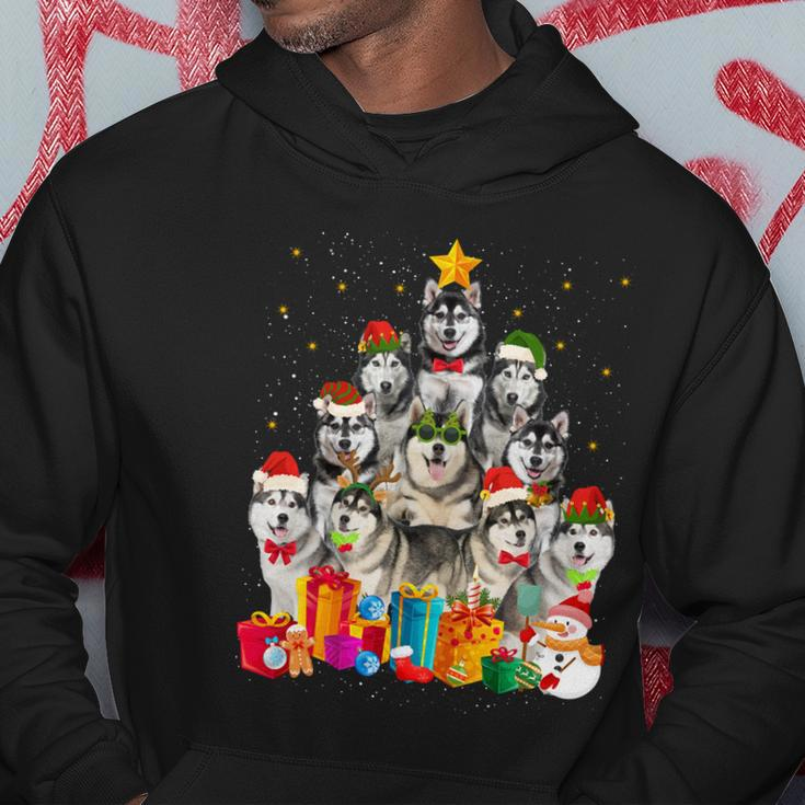 Christmas Funny Siberian Husky Dog Tree Xmas Pet Dog Lover Meaningful Gift Hoodie Unique Gifts