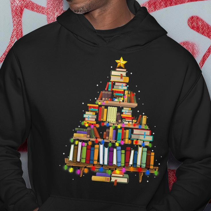 Christmas Library Tree For Librarian And Book Lover Men Hoodie Personalized Gifts