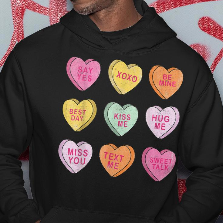 Conversation Hearts Cute Pink Heart Happy Valentines Day Hoodie Funny Gifts
