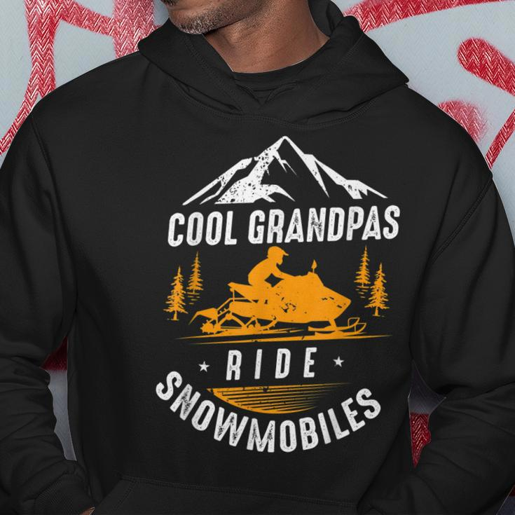 Cool Grandpas Ride Snowmobiles Snowmobile Dad Grandpa Gift Hoodie Unique Gifts