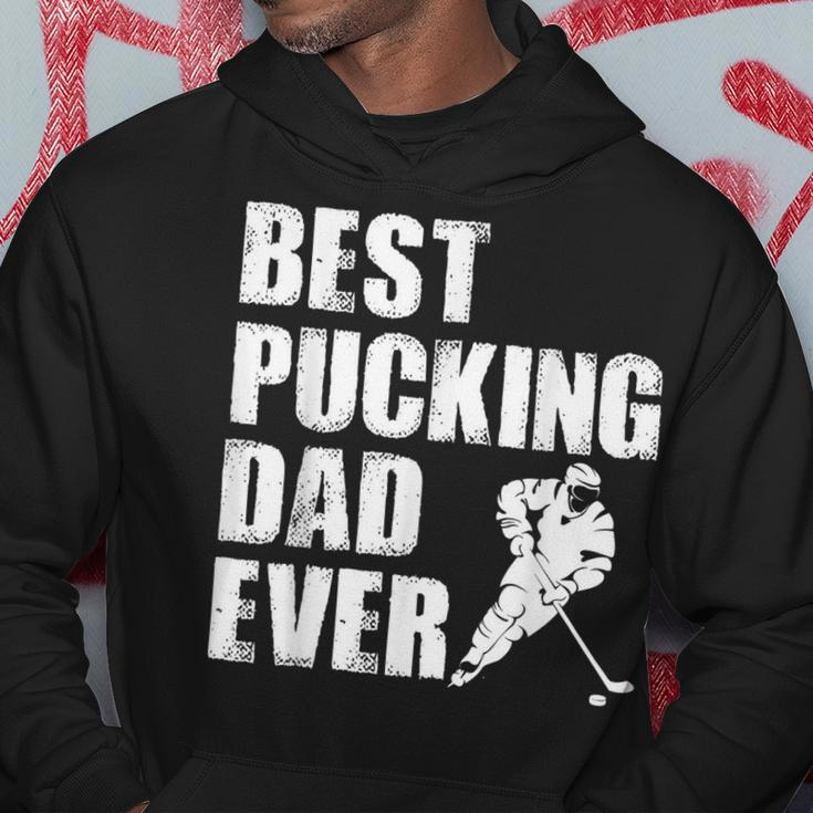 Cool Hockey Dad Gift Funny Best Pucking Dad Ever Sports Gag Hoodie Unique Gifts